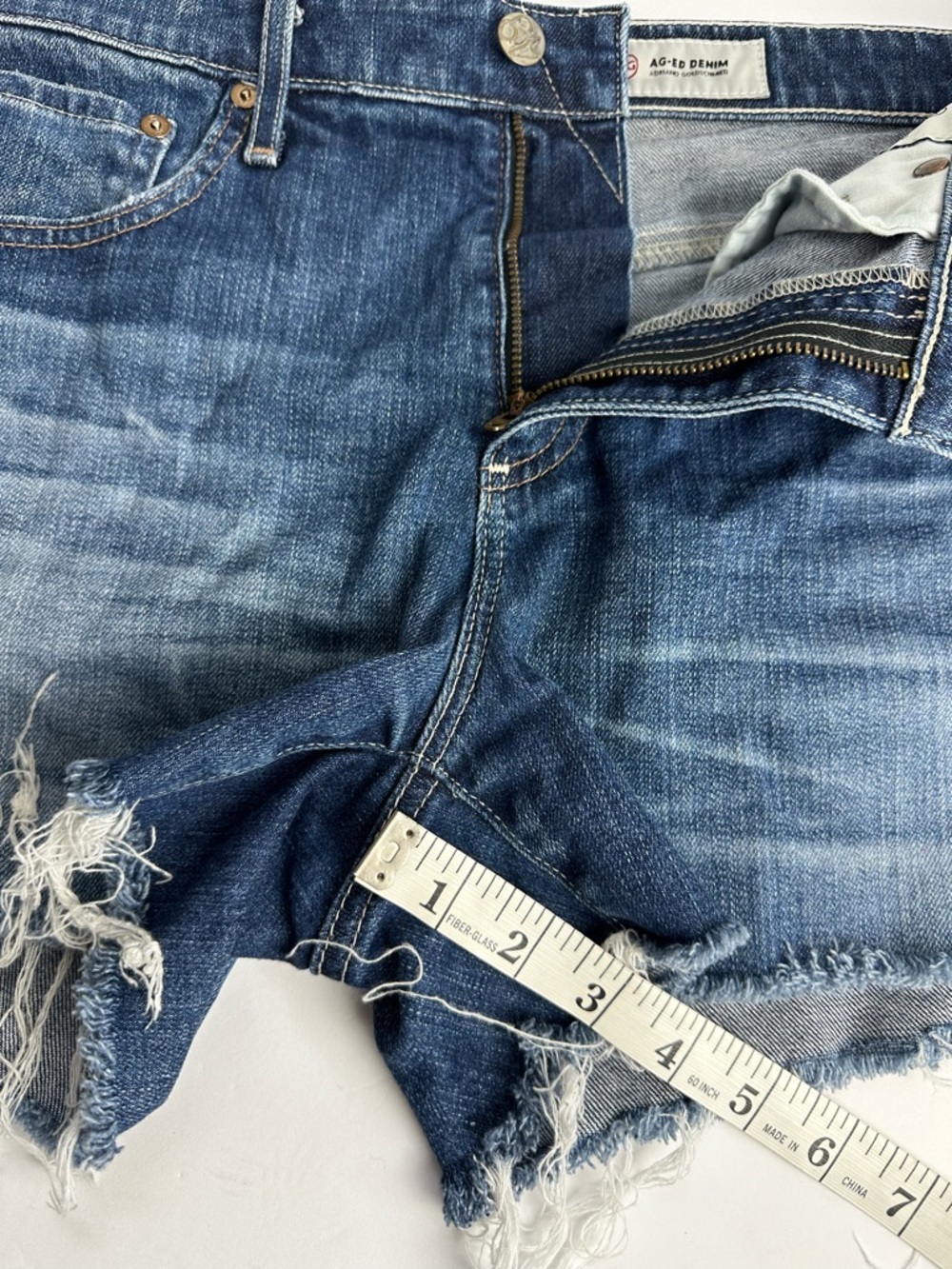 AG Adriano Goldschmied Women's Shorts 28 Hailey The Ex Boyfriend Raw Hem Blue - Picture 6 of 9